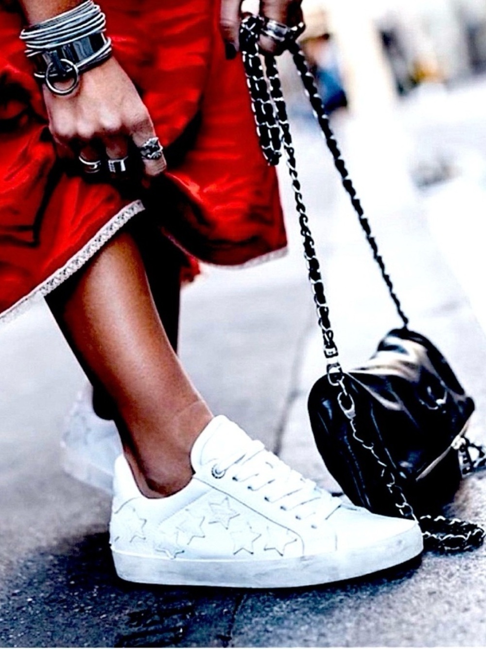 Zadig & Voltaire Star Appliqué Hidden Wedge Sneakers Women’s EU 38 US 7 White